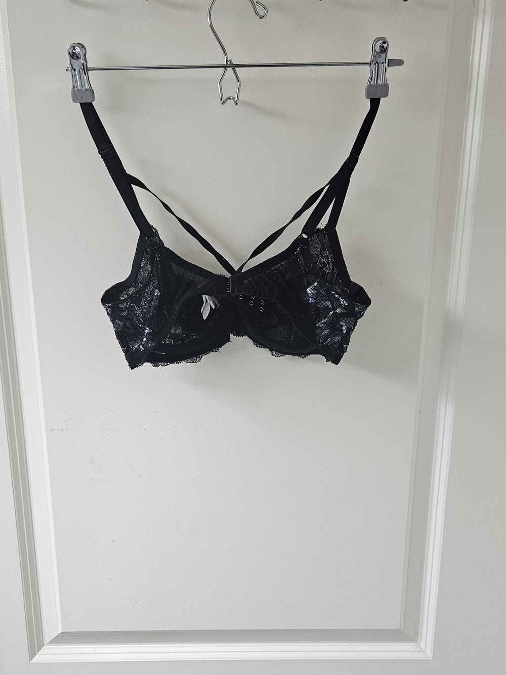 Cosabella Black Lace Underwire Bra with Blue Floral Embroidery - Picture 13 of 13